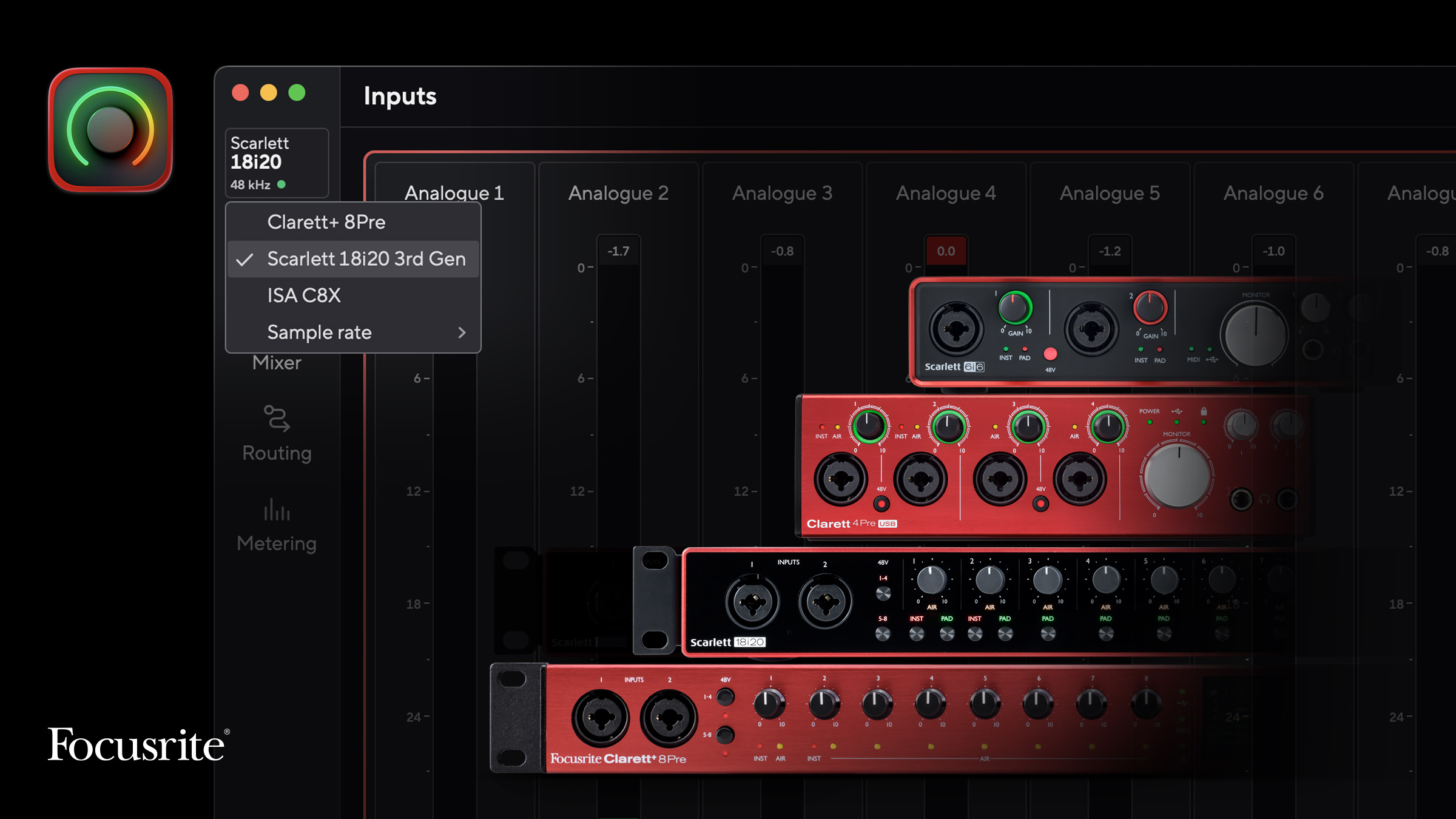 Focusrite Control 2 now compatible with more interfaces