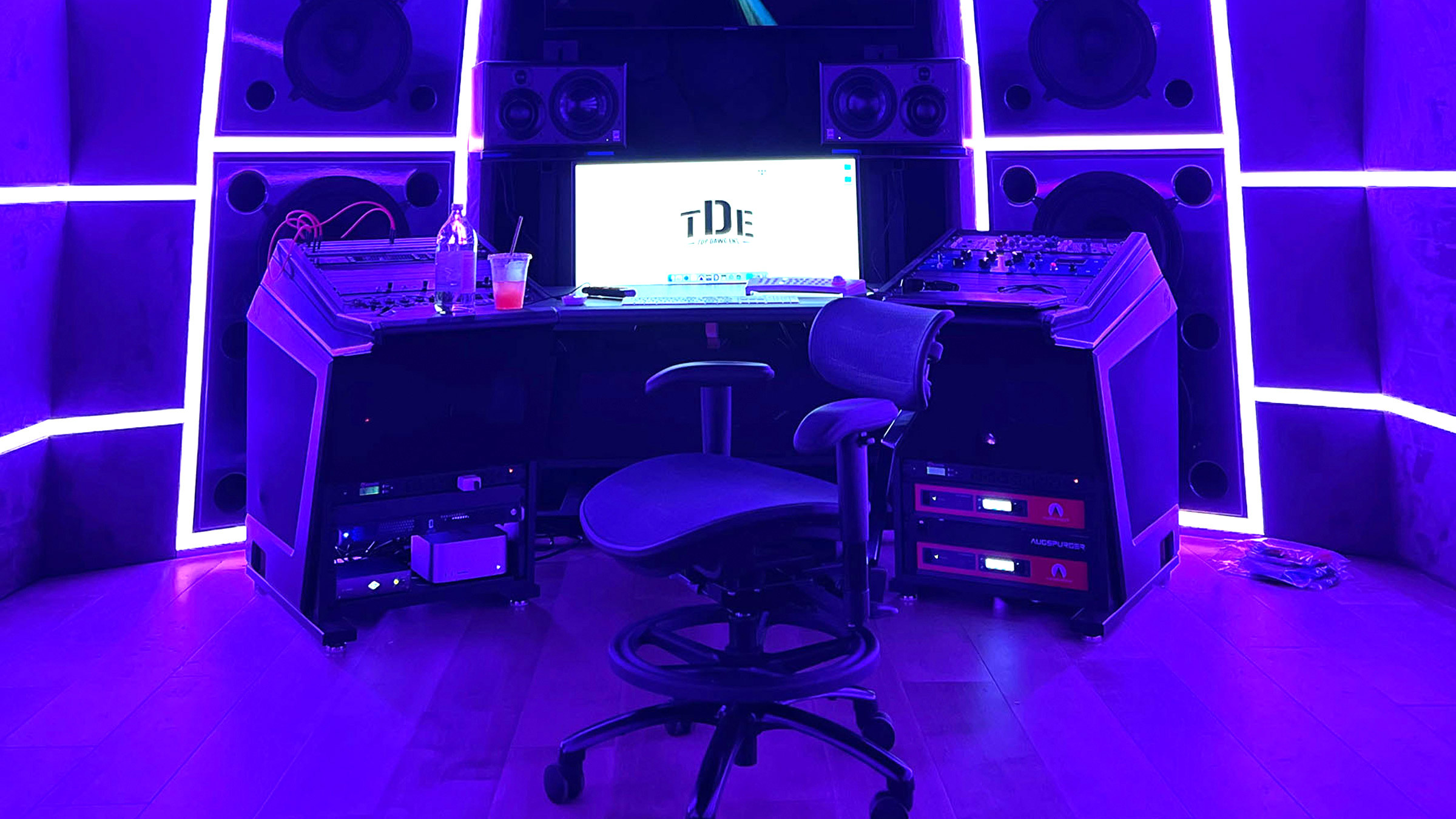 Mix room at TDE&rsquo;s Studio City facility